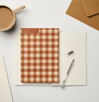 kinshipped - cinnamon checked notebook