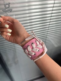 Image 2 of Pink Snap Shoelance Wristband 
