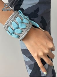Image 3 of Grey Snap Shoelance Wristband 