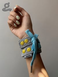 Image 2 of Grey Snap Shoelance Wristband 