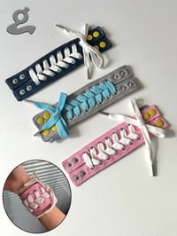 Image 4 of Grey Snap Shoelance Wristband 
