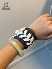 Image 2 of Denim Grey Snap Shoelance Wristband 