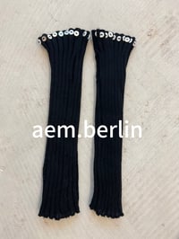 Image 1 of merino wool hand warmers with buttons 