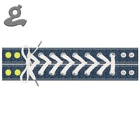 Image 1 of Denim Grey Snap Shoelance Wristband 