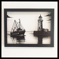 Image 1 of ⚓ “Newlyn Harbour” – Steel Coastal Artwork