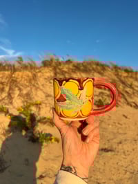 Image 1 of LEAFY PRINTED MUG - BANANA, CRIMSON + DARK SPARKLE