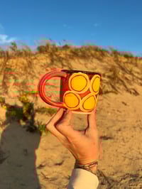 Image 3 of LEAFY PRINTED MUG - BANANA, CRIMSON + DARK SPARKLE