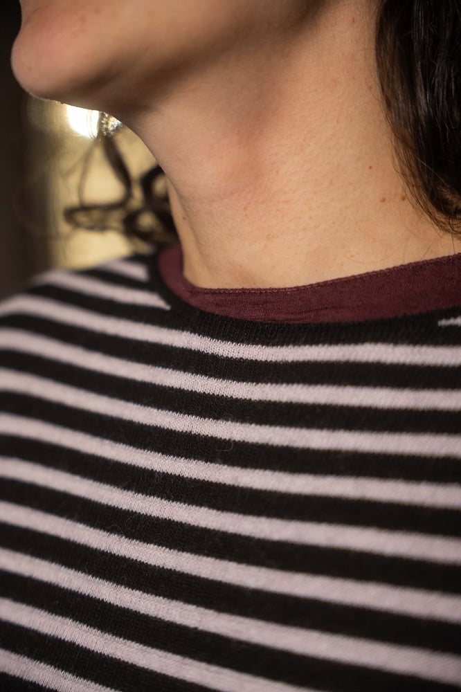 Image of Maglione a righe Rosa+Nero