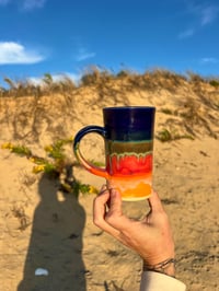 Image 2 of TALL COLOR-BAND MUG - COBALT, PATINA, COARL, CREAMSICLE