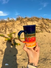 Image 1 of TALL COLOR-BAND MUG - COBALT, PATINA, COARL, CREAMSICLE