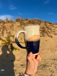 Image 2 of FULL MOON + DUNESCAPE MUG- WHITE + BLUE OPAL, 22K GOLD