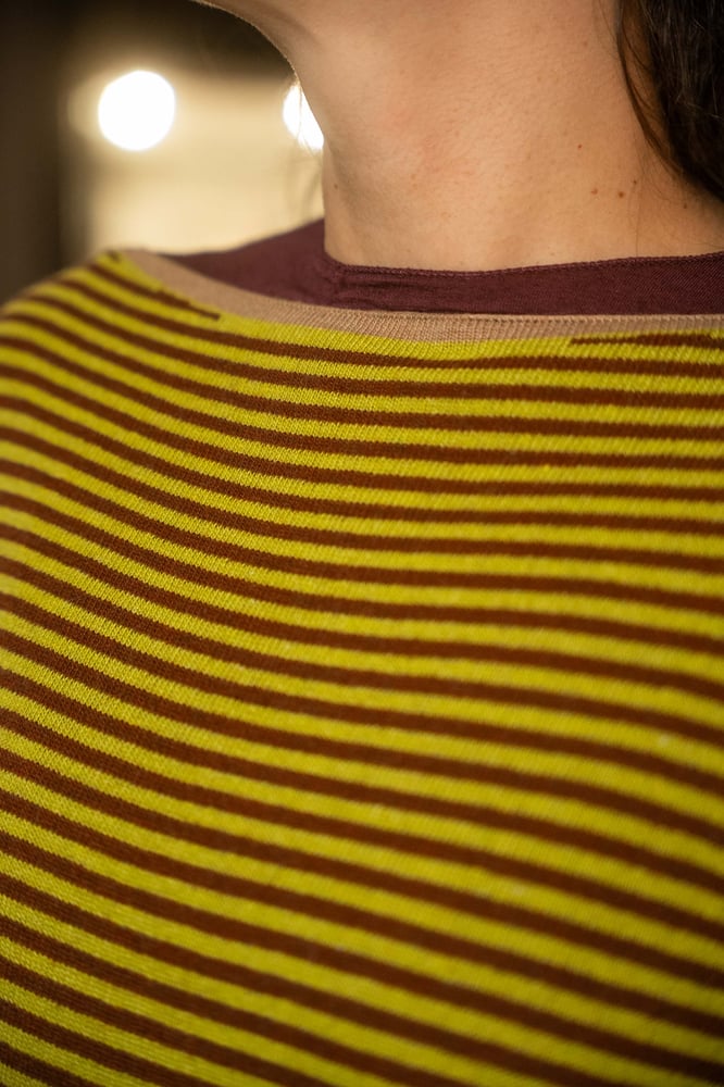 Image of Maglione TRICOLOR Pistacchio+Marrone+Sabbia