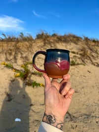 Image 1 of RED CLAY MUG - MIDNIGHT + MAGENTA