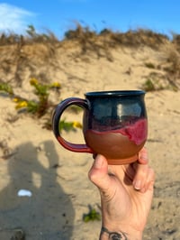 Image 2 of RED CLAY MUG - MIDNIGHT + MAGENTA
