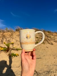 Image 1 of GOLDEN SUN MUG - WHITE OPAL + MATTE CREAM, 22K GOLD