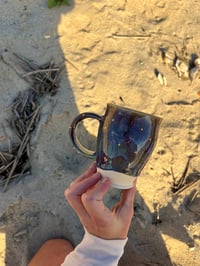 Image 2 of MOON + STARS MUG - MYSTICAL PURPLE + 22K GOLD
