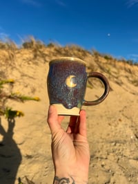 Image 3 of MOON + STARS MUG - MYSTICAL PURPLE + 22K GOLD