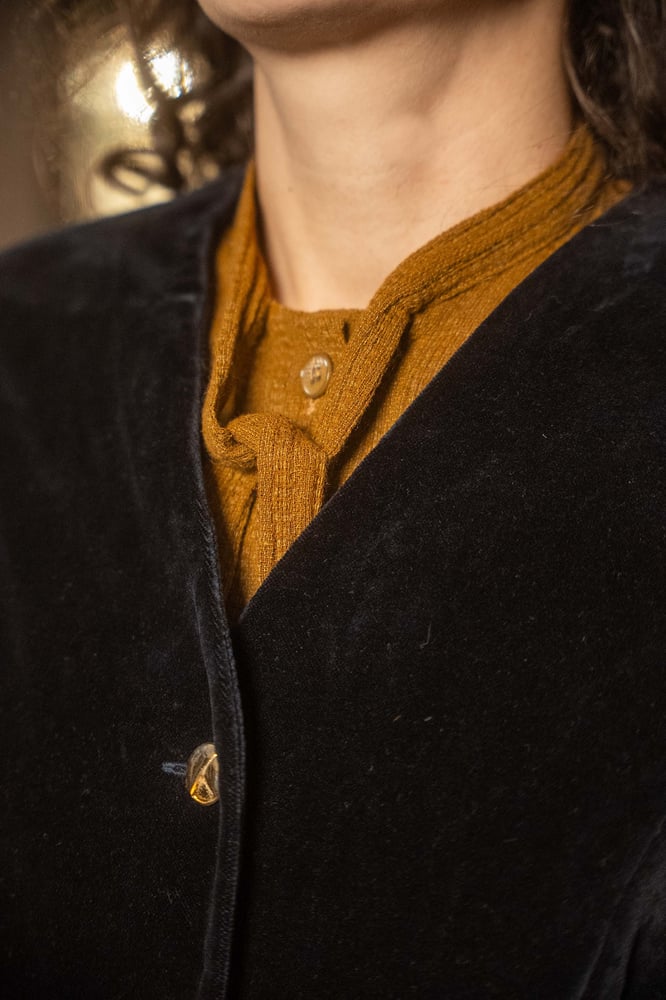 Image of Gilet blu in velluto
