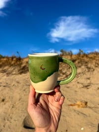 Image 1 of MOON + STARS MUG - CELADON GREEN + 22K GOLD