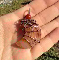 Image 2 of Carnelian Spider Web Moon Pendant