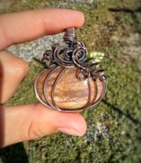 Sparkly Sunstone Pumpkin Pendant