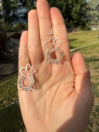 Image 2 of Labradorite Cat Earrings