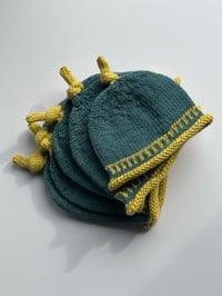 Image 3 of Black Isle Baby Beanie Hand Knitted size from prem to 1-2 years