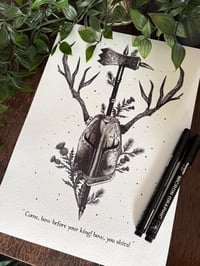Image 1 of Baratheon Helm and Warhammer Giclee print