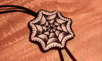 Image 2 of Spider Web Bolo Tie (Black beads)
