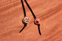 Image 2 of Spider Web Bolo Tie (Pearl beads)