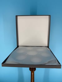 Image 2 of Burlington Recording 1/4" x 10.5" Vintage Type BLUE NAB Metal Reel in Gray Box - Round Windows