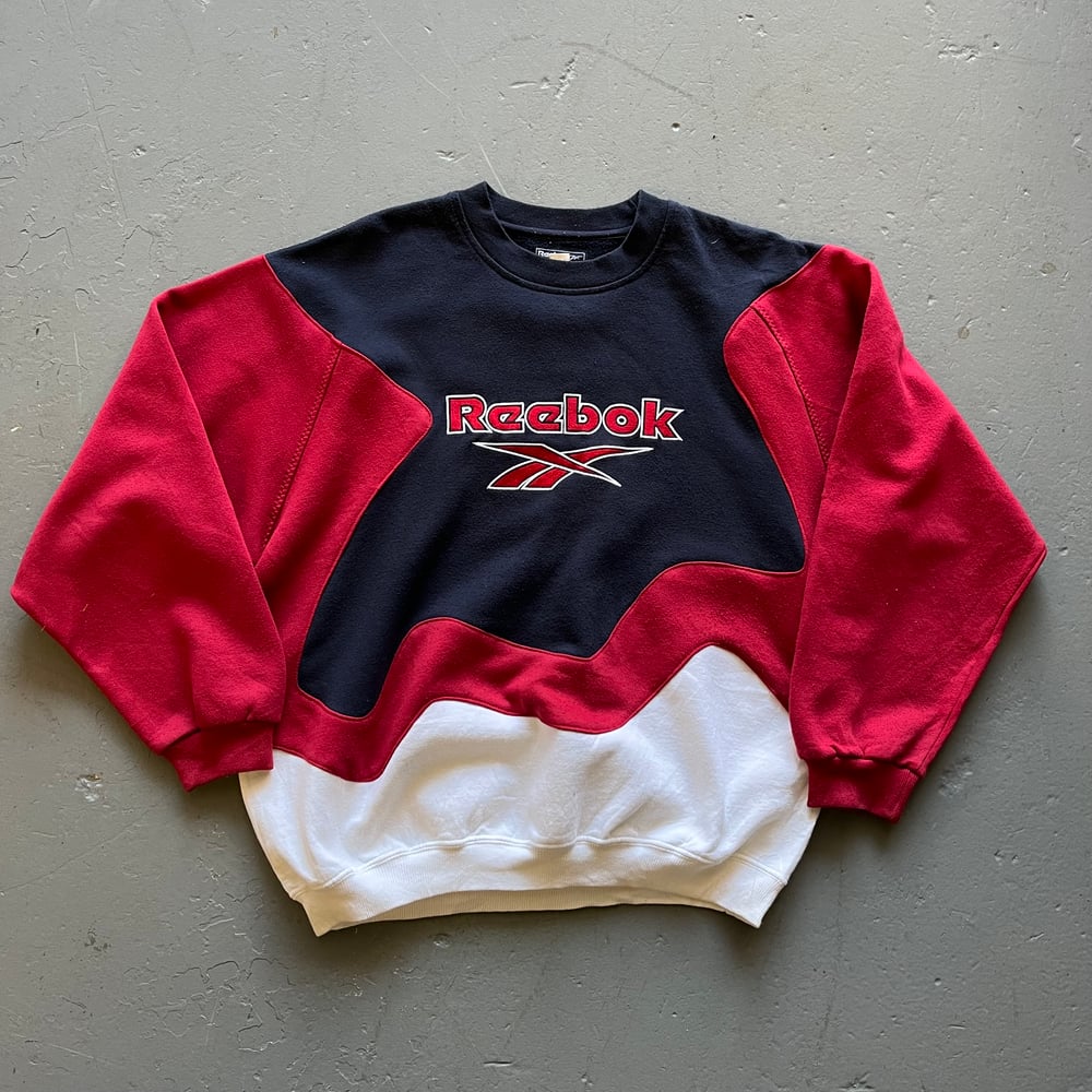 Image of Vintage Reebok rework spellout sweatshirt size large 