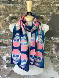 Image 4 of Bubble Gum Skulls — Silk Scarf
