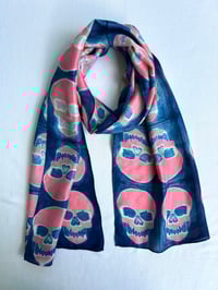 Image 3 of Bubble Gum Skulls — Silk Scarf