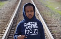 Image 1 of Youth: DETROIT MADE ME DO IT™️ HOODIE NAVY/WHITE