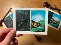 Image 2 of The Butterflies - Wood Engraving Reduction Print