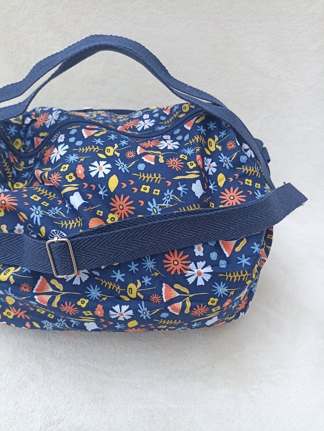 Bolsa Mary Flores Azul Naranja