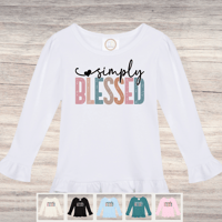 Image 1 of Ruffle Shirt~  Simply Blessed 