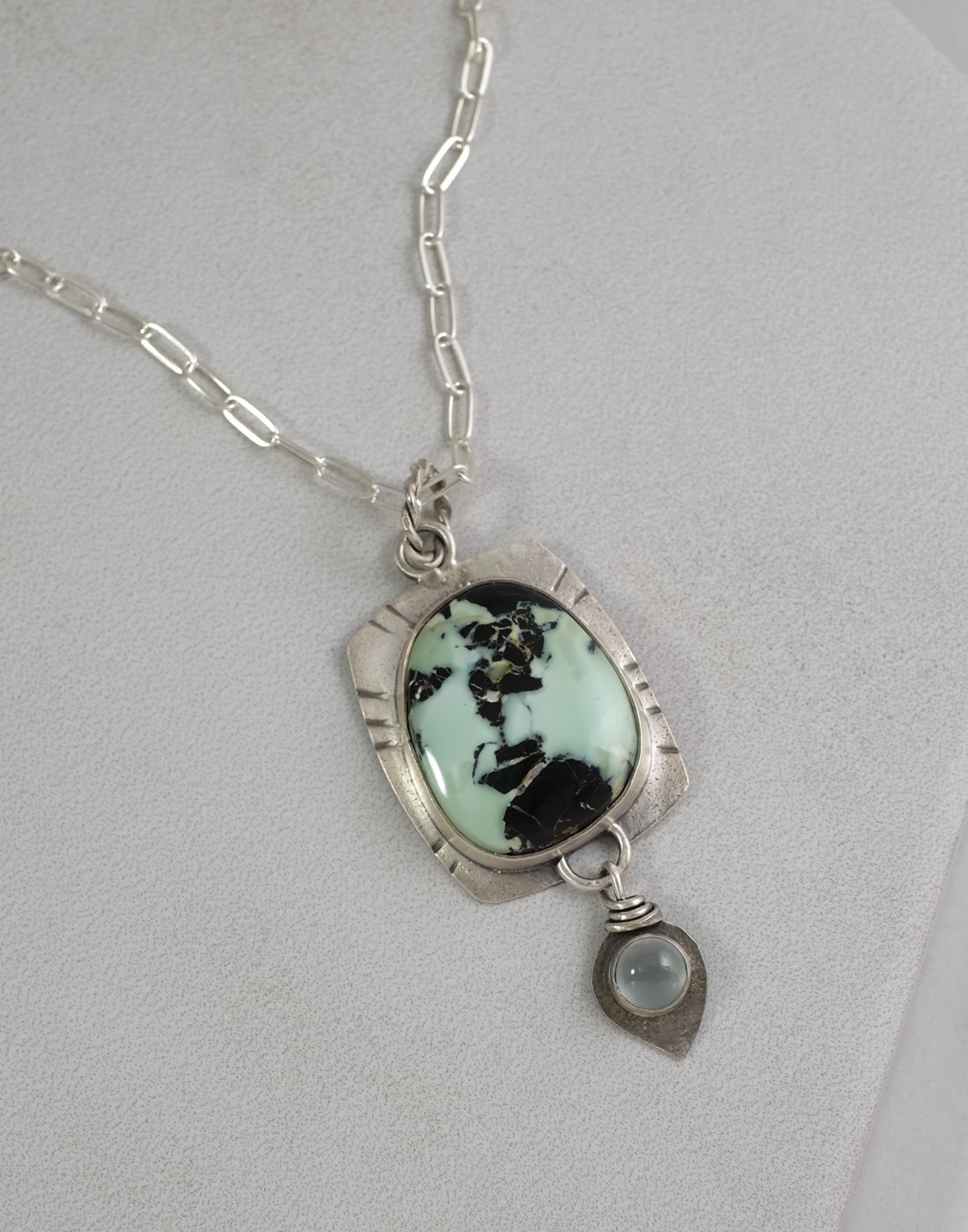 Image of Variscite, Chalcedony and Sterling