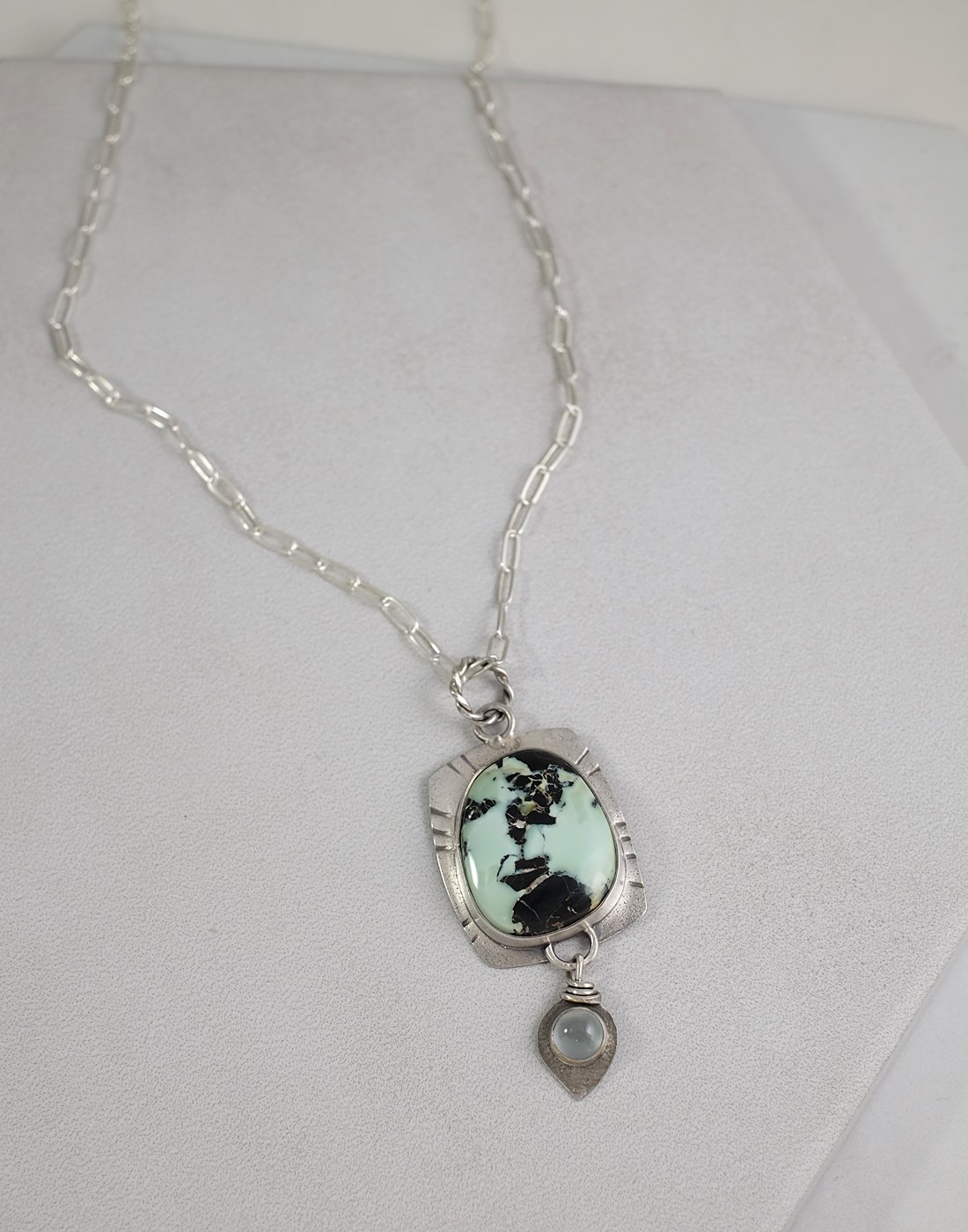 Image of Variscite, Chalcedony and Sterling