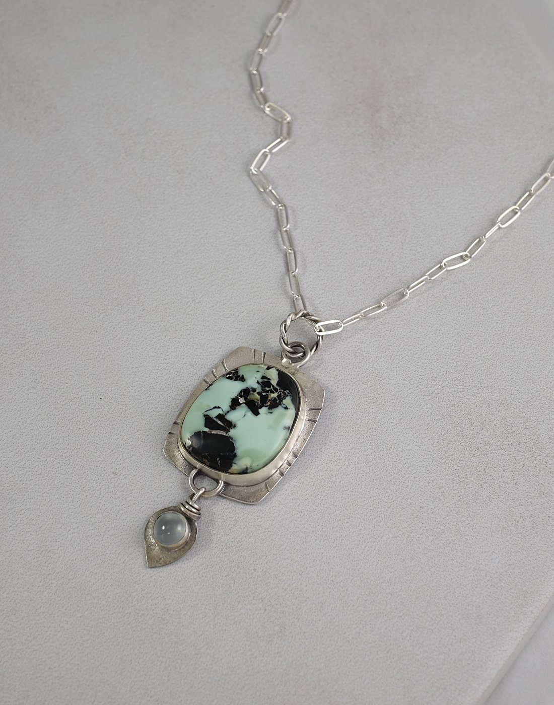 Image of Variscite, Chalcedony and Sterling