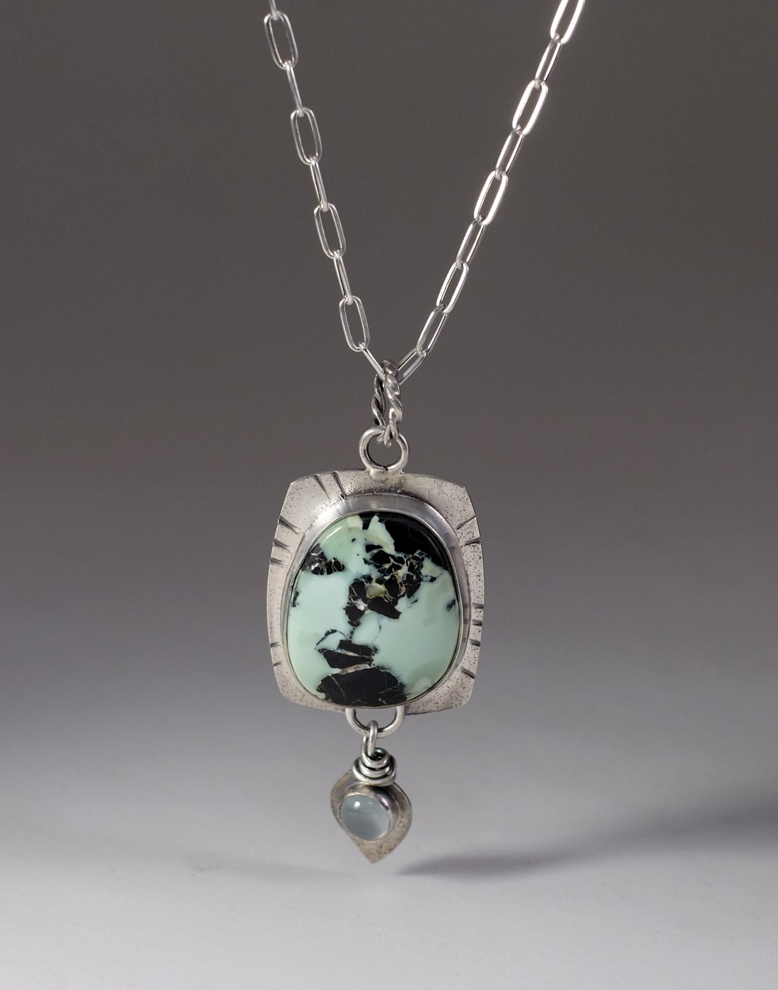 Image of Variscite, Chalcedony and Sterling