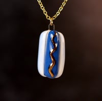 Fancy Blue Hot Dog Necklace