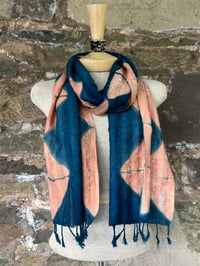Image 4 of Peach Mountains — Rustic Cotton Scarf