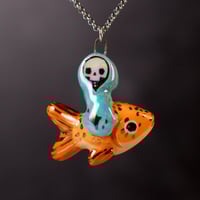 Death Riding Goldfish Necklace