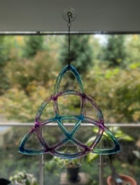 Image 3 of Celtic Trinity Knot - Blue/Purple/Pink