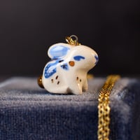 Blue Strawberry Bunny Necklace