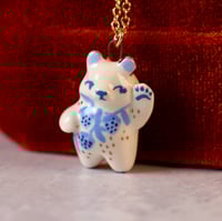 Sociable Blue Strawberry Bear Necklace