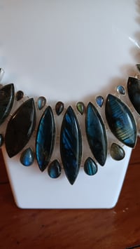 Image 9 of BLUE LABRADORITE NECLACE AND EARRING SET 