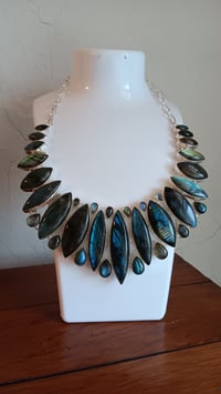 Image 5 of BLUE LABRADORITE NECLACE AND EARRING SET 